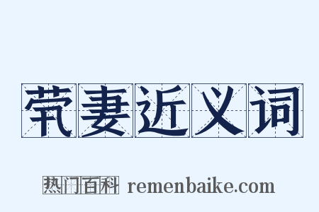 茕妻近义词是什么意思的图片